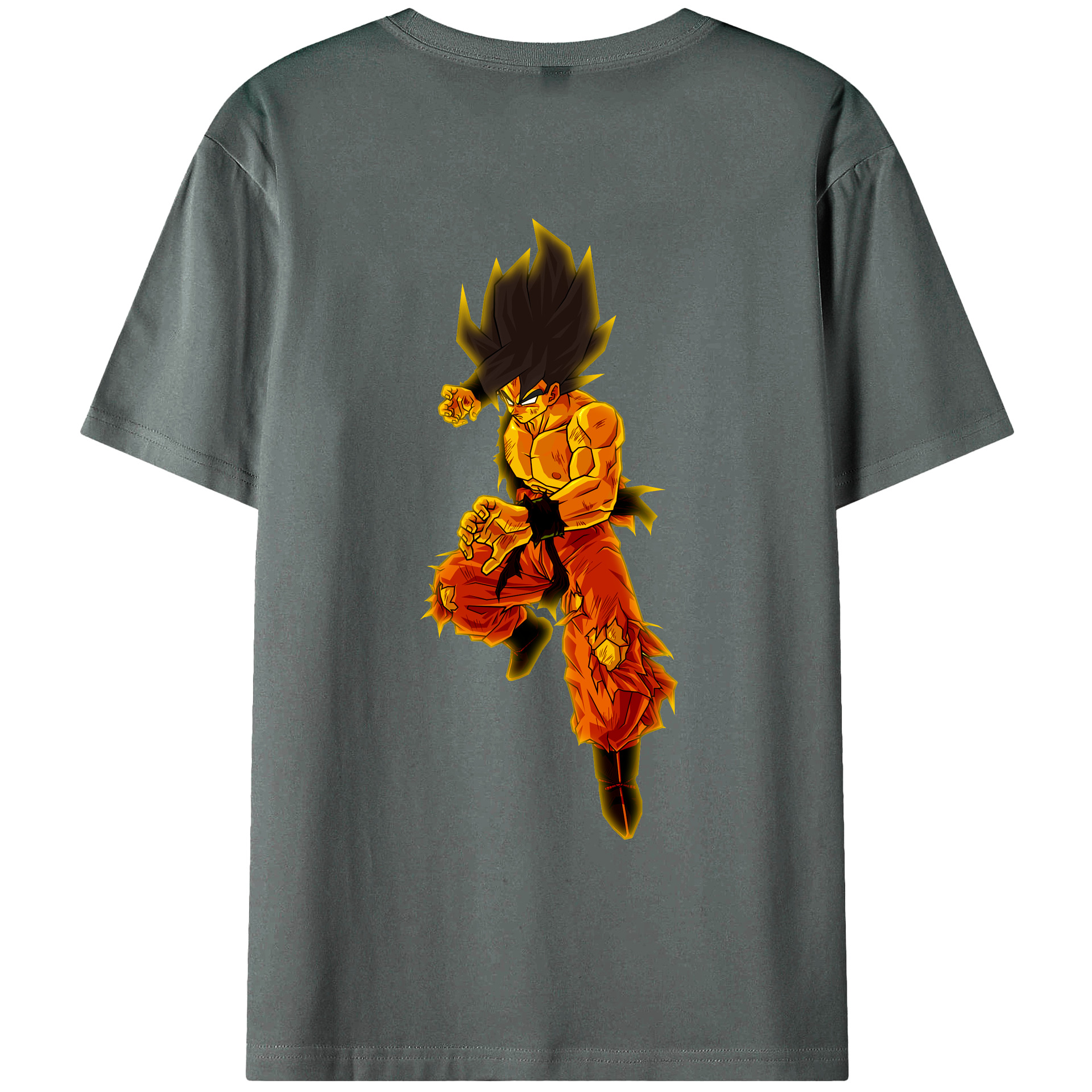 （画像用） ドラゴンボール 孫 悟飯（そんごはん）DRAGON BALL Son Gohan 綿100％ メンズ半袖Tシャツ（バックプリント） 通気性
